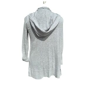 GAP Womens Gray Hooded Open Front Cardigan Sweater Size‎ M Long